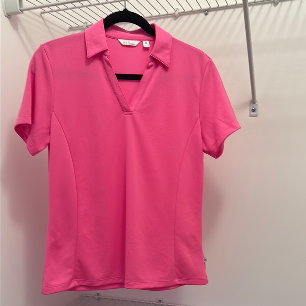 Lady Hagen Pink Short Sleeve Polo